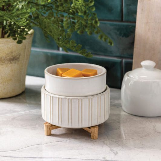 CERAMIC & WOOD 2-IN-1 CANDLE WARMER