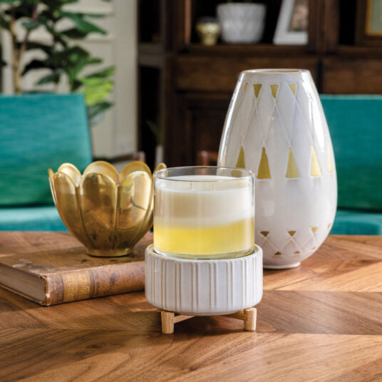 CERAMIC & WOOD 2-IN-1 CANDLE WARMER