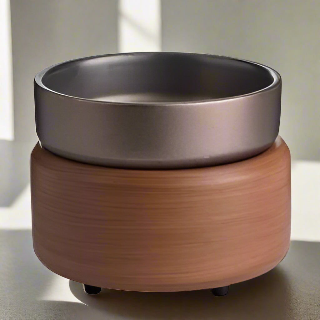 2-IN-1 CANDLE WARMER - PEWTER WALNUT