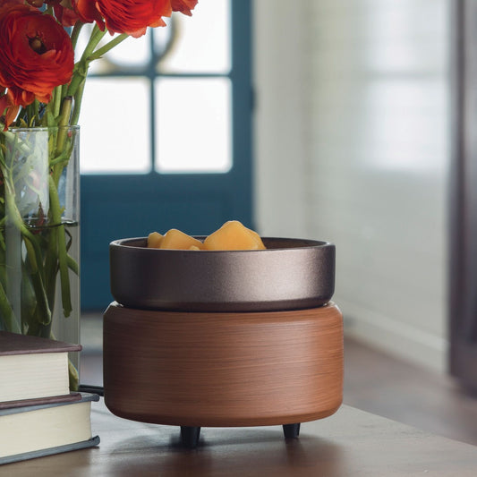 2-IN-1 CANDLE WARMER - PEWTER WALNUT