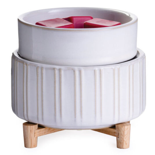 CERAMIC & WOOD 2-IN-1 CANDLE WARMER
